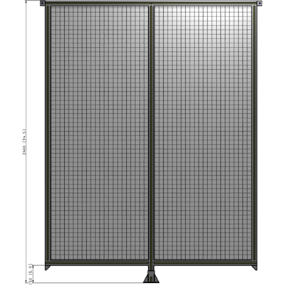 B7-2400-1800-0150-TYMFA DOUBLE PANEL-LEG IN CENTER AND TIE PLATE CONNECTORS 2400MM X 1800MM  1" MESH, FULLY ASSEMBLED