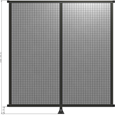 B7-2400-2200-0150-HYMFA DOUBLE PANEL-LEG IN CENTER AND HINGE CONNECTORS 2400MM X 2200MM  1" MESH, FULLY ASSEMBLED