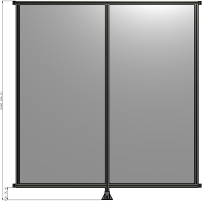 B7-2400-2200-0150-HYPFA DOUBLE PANEL-LEG IN CENTER AND HINGE CONNECTORS 2400MM X 2200MM  1/4" POLYCARBONATE, ASSEMBLED