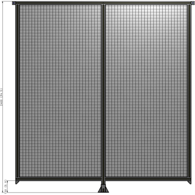 B7-2400-2200-0150-TYMFA DOUBLE PANEL-LEG IN CENTER AND TIE PLATE CONNECTORS 2400MM X 2200MM  1" MESH, FULLY ASSEMBLED