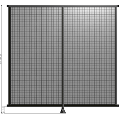 B7-2400-2400-0150-HYMFA DOUBLE PANEL-LEG IN CENTER AND HINGE CONNECTORS 2400MM X 2400MM  1" MESH, FULLY ASSEMBLED
