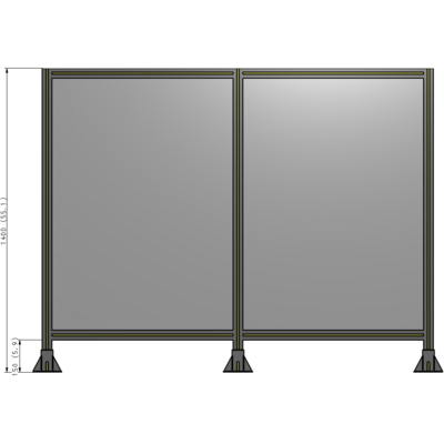 B8-1400-1800-0150-ZYPFK DOUBLE PANEL-3 LEGS 1400MM X 1800MM  1/4" POLYCARBONATE, AS A KIT