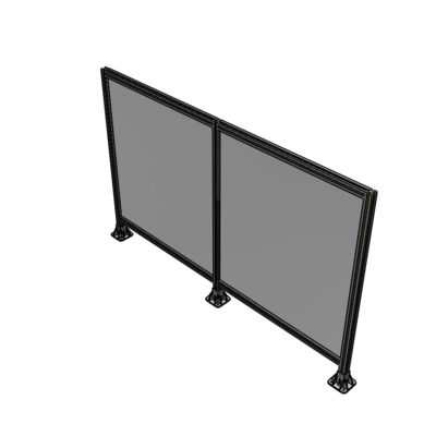 B8-1400-2200-0150-ZYPFA DOUBLE PANEL-3 LEGS  1400MM X 1800MM  1/4" POLYCARBONATE, FULLY ASSEMBLED