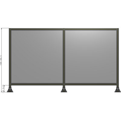 B8-1400-2400-0150-ZYPFA DOUBLE PANEL-3 LEGS 1400MM X 1800MM 1/4" POLYCARBONATE, FULLY ASSEMBLED