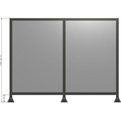 B8-1700-2200-0150-ZYPFA DOUBLE PANEL-3 LEGS 1700MM X 2200MM 1/4" POLYCARBONATE, FULLY ASSEMBLED