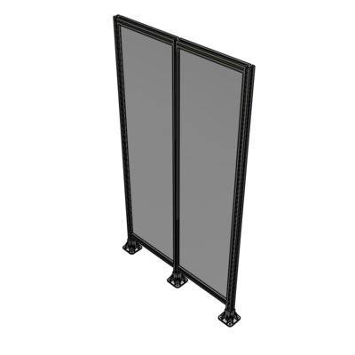 B8-2135-1200-0150-ZYPFA DOUBLE PANEL-3 LEGS  2135MM X 1200MM  1/4" POLYCARBONATE, FULLY ASSEMBLED