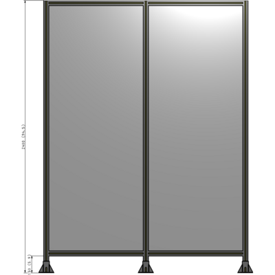 B8-2400-1800-0150-ZYPFA DOUBLE PANEL-3 LEGS  2400MM X 2400MM  1/4" POLYCARBONATE, FULLY ASSEMBLED