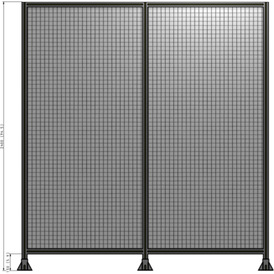 B8-2400-2200-0150-ZYMFA DOUBLE PANEL-3 LEGS  2400MM X 2400MM  1" MESH, FULLY ASSEMBLED
