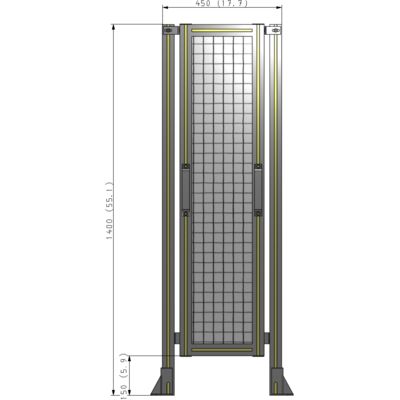 E3-1400-0450-0150-GYMTK SINGLE REMOVABLE PANEL WITH LEGS 1400MM X 450MM 1" MESH, AS A KIT
