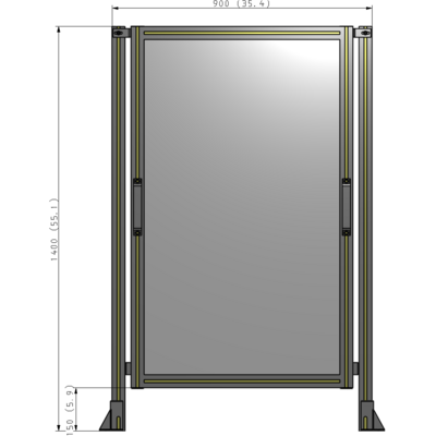 E3-1400-0900-0150-GYPTK SINGLE REMOVABLE PANEL WITH LEGS 1400MM X 900MM 1/4" POLYCARBONATE, AS A KIT