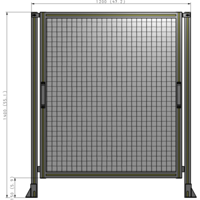 E3-1400-1200-0150-GYMTA SINGLE REMOVABLE PANEL WITH LEGS 1400MM X 1200MM 1" MESH, FULLY ASSEMBLED