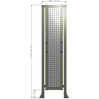 E3-1700-0450-0150-GYMTK SINGLE REMOVABLE PANEL WITH LEGS 1700MM X 450MM 1" MESH, AS A KIT