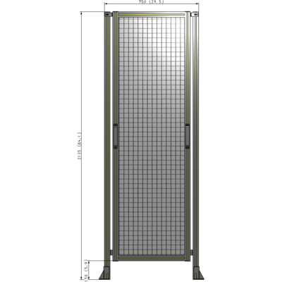 E3-2135-0750-0150-GYMTA SINGLE REMOVABLE PANEL WITH LEGS 2135MM X 750MM 1" MESH, FULLY ASSEMBLED