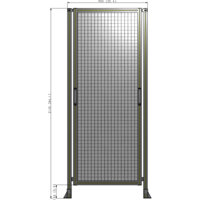 E3-2135-0900-0150-GYMTK SINGLE REMOVABLE PANEL WITH LEGS 2135MM X 900MM 1" MESH, AS A KIT