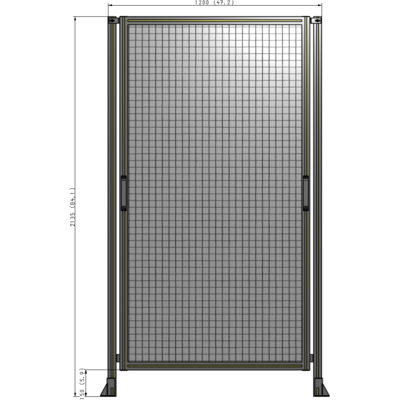 E3-2135-1200-0150-GYMTK SINGLE REMOVABLE PANEL WITH LEGS 2135MM X 1200MM 1" MESH, FULLY ASSEMBLED
