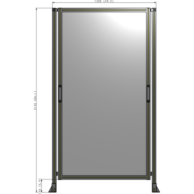 E3-2135-1200-0150-GYPTK SINGLE REMOVABLE PANEL WITH LEGS 2135MM X 1200MM 1/4" POLYCARBONATE, FULLY ASSEMBLED