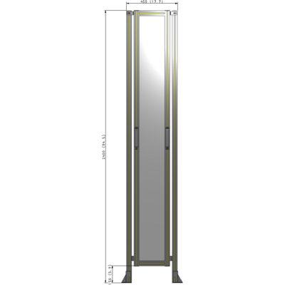 E3-2400-0450-0150-GYPTK SINGLE REMOVABLE PANEL WITH LEGS 2400MM X 450MM 1/4" POLYCARBONATE, FULLY ASSEMBLED