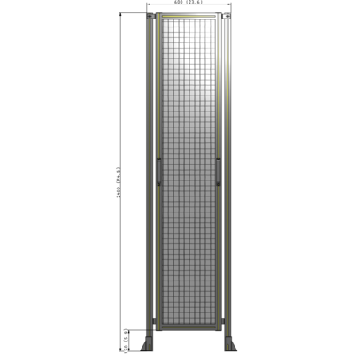 E3-2400-0600-0150-GYMTA SINGLE REMOVABLE PANEL WITH LEGS 2400MM X 600MM 1" MESH, AS A KIT