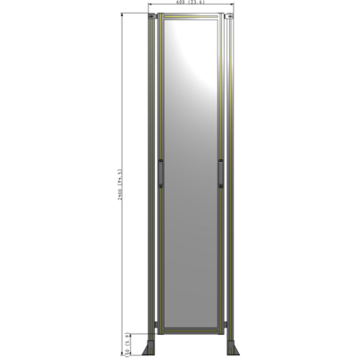 E3-2400-0600-0150-GYPTK SINGLE REMOVABLE PANEL WITH LEGS 2400MM X 600MM 1/4" POLYCARBONATE, FULLY ASSEMBLED