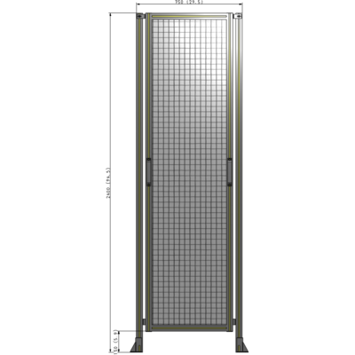 E3-2400-0750-0150-GYMTA SINGLE REMOVABLE PANEL WITH LEGS 2400MM X 750MM 1" MESH, AS A KIT