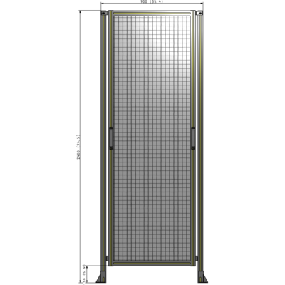 E3-2400-0900-0150-GYMTK SINGLE REMOVABLE PANEL WITH LEGS 2400MM X 900MM 1" MESH, AS A KIT