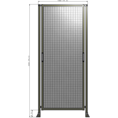 E3-2400-1050-0150-GYMTK SINGLE REMOVABLE PANEL WITH LEGS 2400MM X 1050MM 1" MESH, AS A KIT