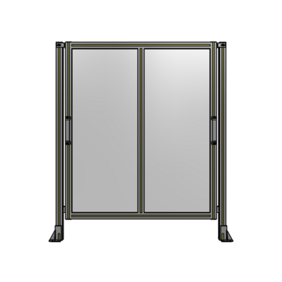 DOUBLE REMOVABLE PANEL WITH LEGS 1400MM X 1200MM 1/4&quot; POLYCARBONATE, AS A KIT
