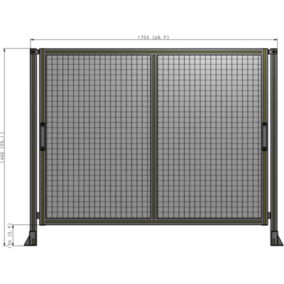 E4-1400-1750-0150-GYMTA DOUBLE REMOVABLE PANEL WITH LEGS 1400MM X 1750MM 1" MESH, FULLY ASSEMBLED