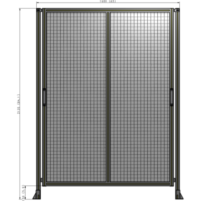 E4-2135-1600-0150-GYMTK DOUBLE REMOVABLE PANEL WITH LEGS 2135MM X 1600MM 1" MESH, AS A KIT