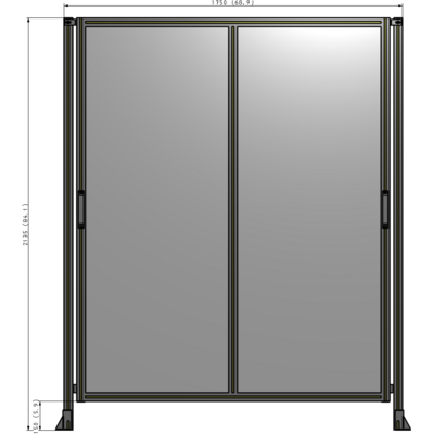 E4-2135-1750-0150-GYPTK DOUBLE REMOVABLE PANEL WITH LEGS 2135MM X 1750MM 1/4" POLYCARBONATE, AS A KIT