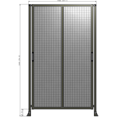 E4-2400-1450-0150-GYMTA DOUBLE REMOVABLE PANEL WITH LEGS 2400MM X 1450MM 1" MESH, FULLY ASSEMBLED