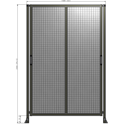 E4-2400-1600-0150-GYMTA DOUBLE REMOVABLE PANEL WITH LEGS 2400MM X 1600MM 1" MESH, FULLY ASSEMBLED