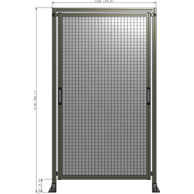 E5-2135-1200-0150-GYMTA SINGLE REMOVABLE PANEL WITH LEGS AND A HEADER 2135MM X 1200MM 1" MESH, FULLY ASSEMBLED