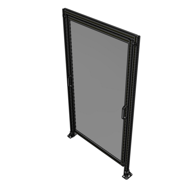 E5-2135-1200-0150-GYPTA SINGLE REMOVABLE PANEL WITH LEGS AND A HEADER 2135MM X 1200MM 1/4" POLYCARBONATE, FULLY ASSEMBLED