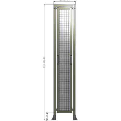 E5-2400-0450-0150-GYMTK SINGLE REMOVABLE PANEL WITH LEGS AND A HEADER 2400MM X 450MM 1" MESH, AS A KIT