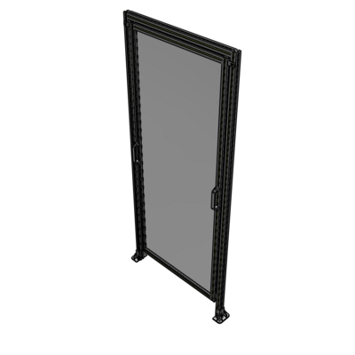 E5-2400-1050-0150-GYPTA SINGLE REMOVABLE PANEL WITH LEGS AND A HEADER  2400MM X 1050MM 1/4" POLYCARBONATE, FULLY ASSEMBLED