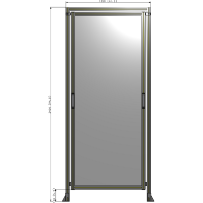 E5-2400-1050-0150-GYPTK SINGLE REMOVABLE PANEL WITH LEGS AND A HEADER 2400MM X 1050MM 1/4" POLYCARBONATE, AS A KIT