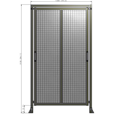 E6-2135-1200-0150-GYMTK DOUBLE REMOVABLE PANEL WITH LEGS AND A HEADER 2135MM X 1200MM 1" MESH, AS A KIT