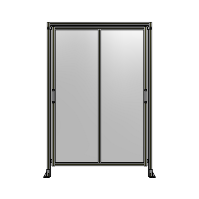 DOUBLE REMOVABLE PANEL WITH LEGS AND A HEADER  2135MM X 1450MM 1/4&quot; POLYCARBONATE, AS A KIT