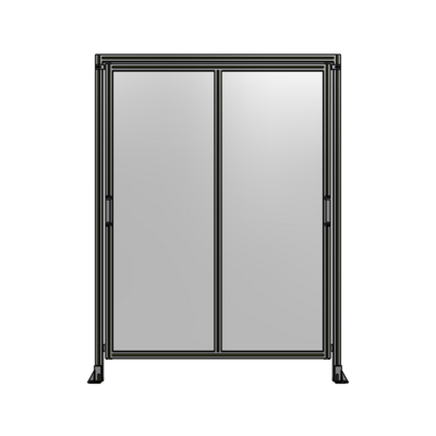 DOUBLE REMOVABLE PANEL WITH LEGS AND A HEADER  2135MM X 1600MM 1/4&quot; POLYCARBONATE, FULLY ASSEMBLED