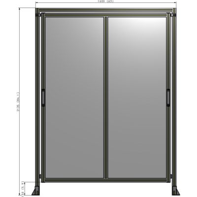 E6-2135-1600-0150-GYPTK DOUBLE REMOVABLE PANEL WITH LEGS AND A HEADER  2135MM X 1600MM 1/4" POLYCARBONATE, AS A KIT
