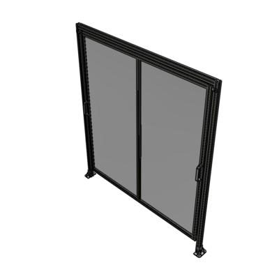 E6-2135-1900-0150-GYPTA DOUBLE REMOVABLE PANEL WITH LEGS AND A HEADER  2135MM X 1900MM 1/4" POLYCARBONATE, FULLY ASSEMBLED