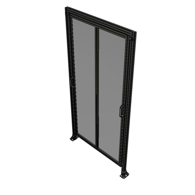 E6-2400-1200-0150-GYPTA DOUBLE REMOVABLE PANEL WITH LEGS AND A HEADER  2400MM X 1200MM 1/4" POLYCARBONATE, FULLY ASSEMBLED