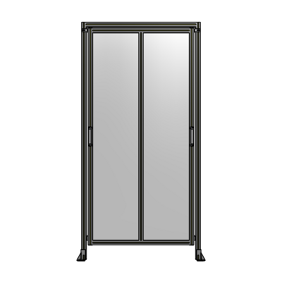 DOUBLE REMOVABLE PANEL WITH LEGS AND A HEADER  2400MM X 1200MM 1/4&quot; POLYCARBONATE, AS A KIT