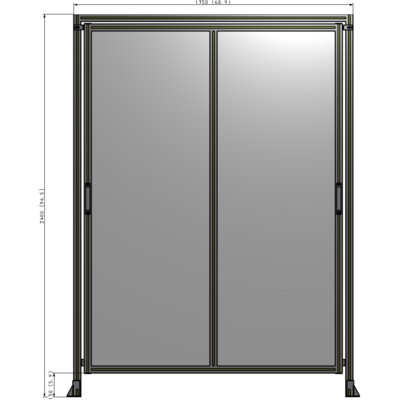 E6-2400-1750-0150-GYPTK DOUBLE REMOVABLE PANEL WITH LEGS AND A HEADER  2400MM X 1750MM 1/4" POLYCARBONATE, AS A KIT