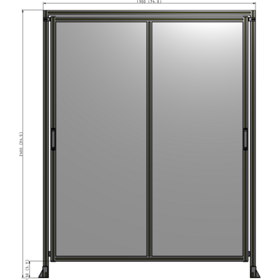 E6-2400-1900-0150-GYPTK DOUBLE REMOVABLE PANEL WITH LEGS AND A HEADER  2400MM X 1900MM 1/4" POLYCARBONATE, AS A KIT