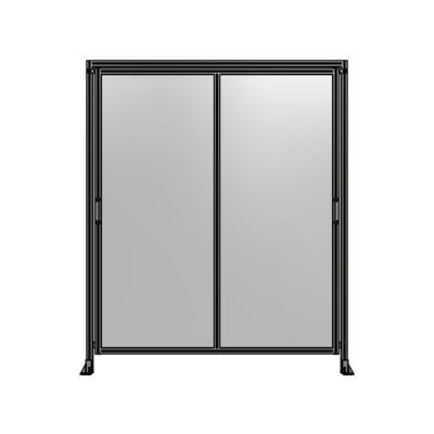 DOUBLE REMOVABLE PANEL WITH LEGS AND A HEADER  2400MM X 2000MM 1/4&quot; POLYCARBONATE, FULLY ASSEMBLED