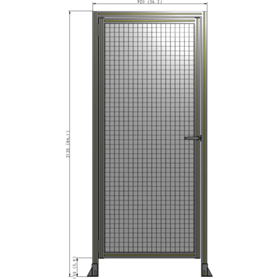 G1-2135-0920-0150-EYMTK DOOR WITH HEADER, HANDLE WITH INTERNAL EGRESS ON RIGHT 2135MM X 920MM 1" MESH, AS A KIT