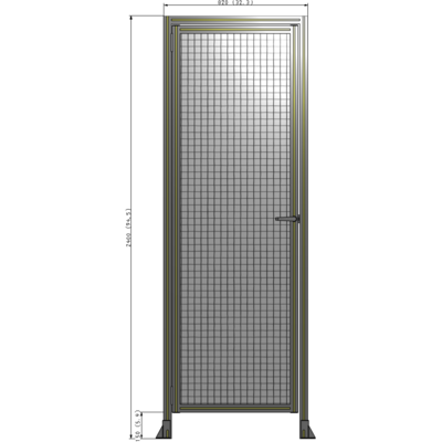 G1-2400-0820-0150-EYMTK DOOR WITH HEADER, HANDLE WITH INTERNAL EGRESS ON RIGHT 2400MM X 820MM 1" MESH, AS A KIT