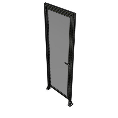 G1-2400-0820-0150-EYPTA DOOR WITH HEADER, HANDLE WITH INTERNAL EGRESS ON RIGHT 2400MM X 820MM 1/4" POLYCARBONATE, ASSEMBLED